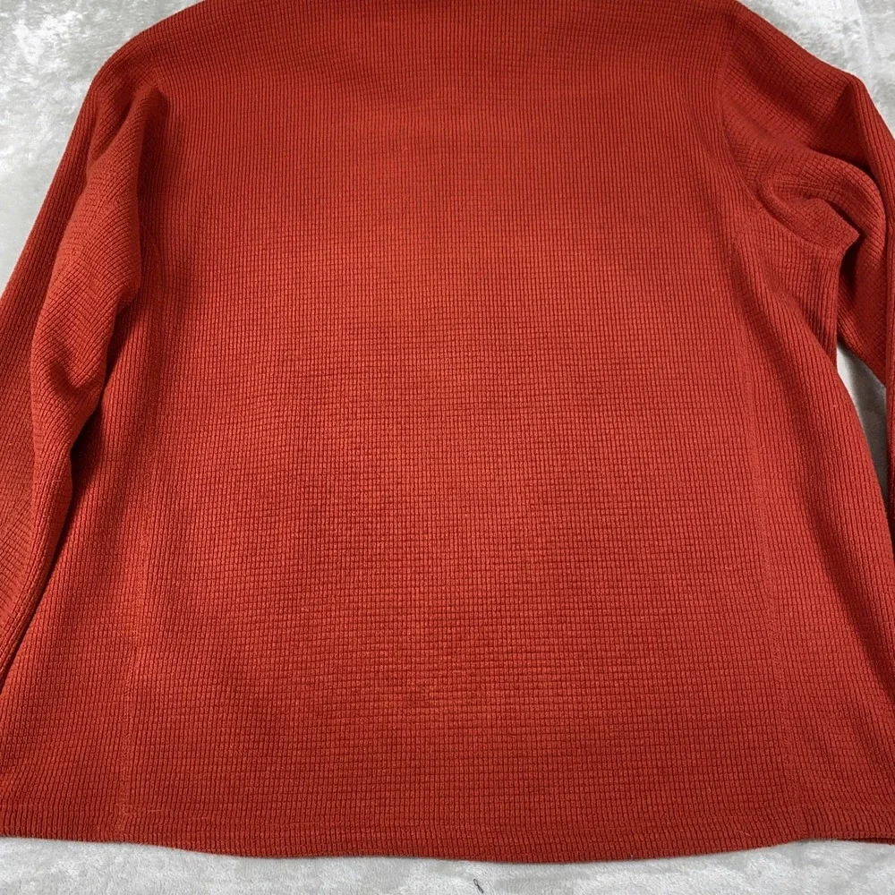 The North Face Men's XXL Red Waffle Fleece 1/4 Zip Pullover Sweater Thermal